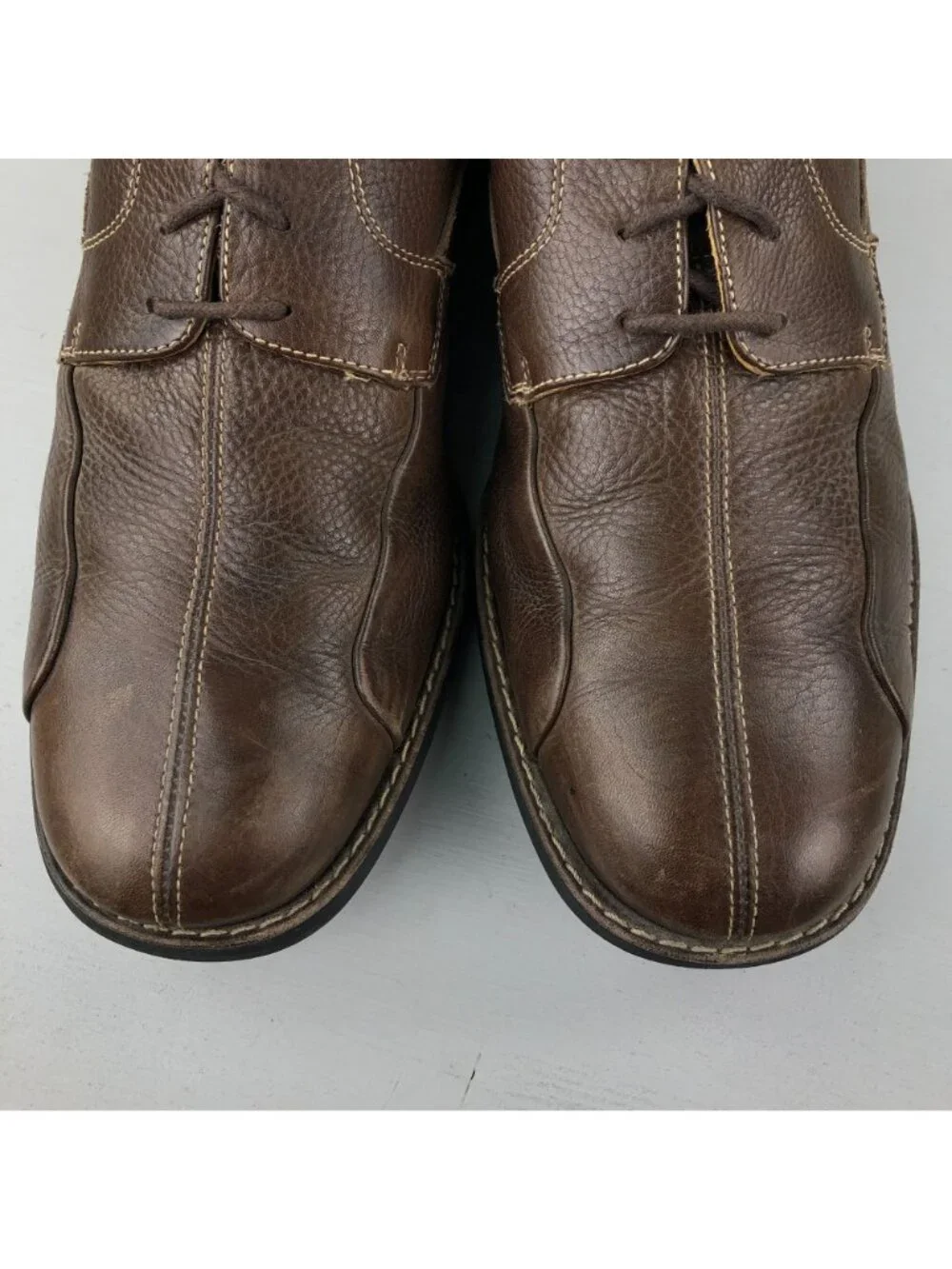 Johnston & Murphy Men's 9.5M Shuler Bicycle Brown Leather Oxford Shoes BRAZIL